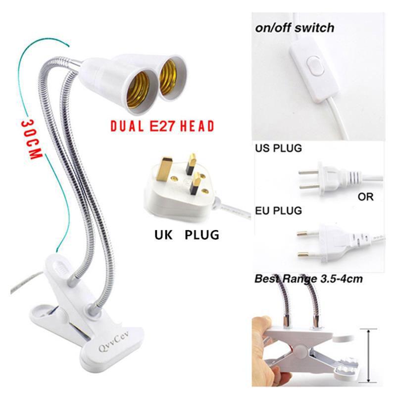 Product Introduction of E27 light bulb Lamp AC power supply base Flexible holder EU US uk Plug socket desk Clip  2KSG 81