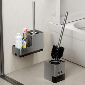 Toilet Brush Storage Rack Punch-Free Household No Dead Angle Toilet Brush Toilet Bathroom Toilet Cleaning Appliance