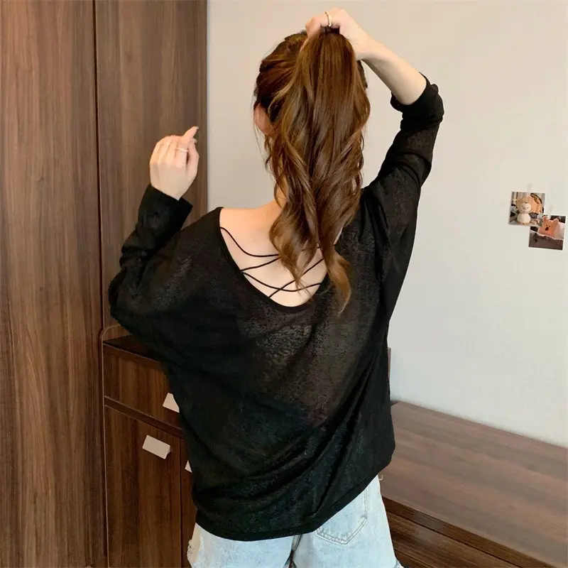 DEAL Áo THUN GIẤY MỎNG NHẸ hở lưng đan dây (KHÔNG KÈM áo trong) hàng QC xinh lắm nha [TIỆM ĐỒ NHÀ LOTUS] 4