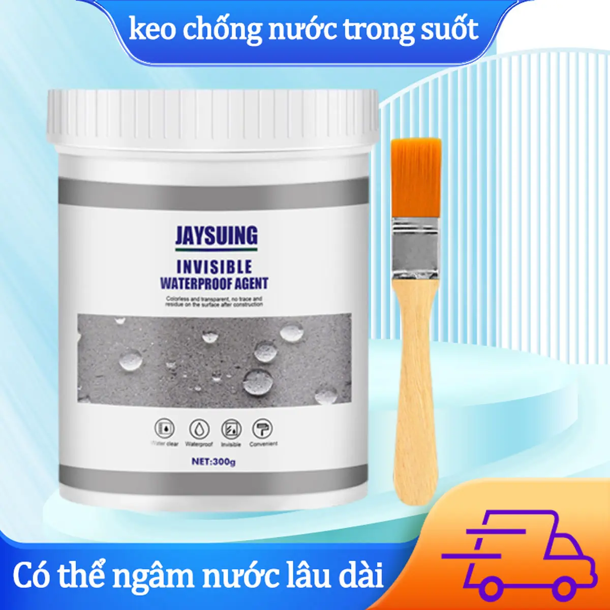 【Rẻ】30 / 100 ML Keo chống thấm trong suốt Nhật Bản trọng lượng tặng kèm chổi quét nhỏ