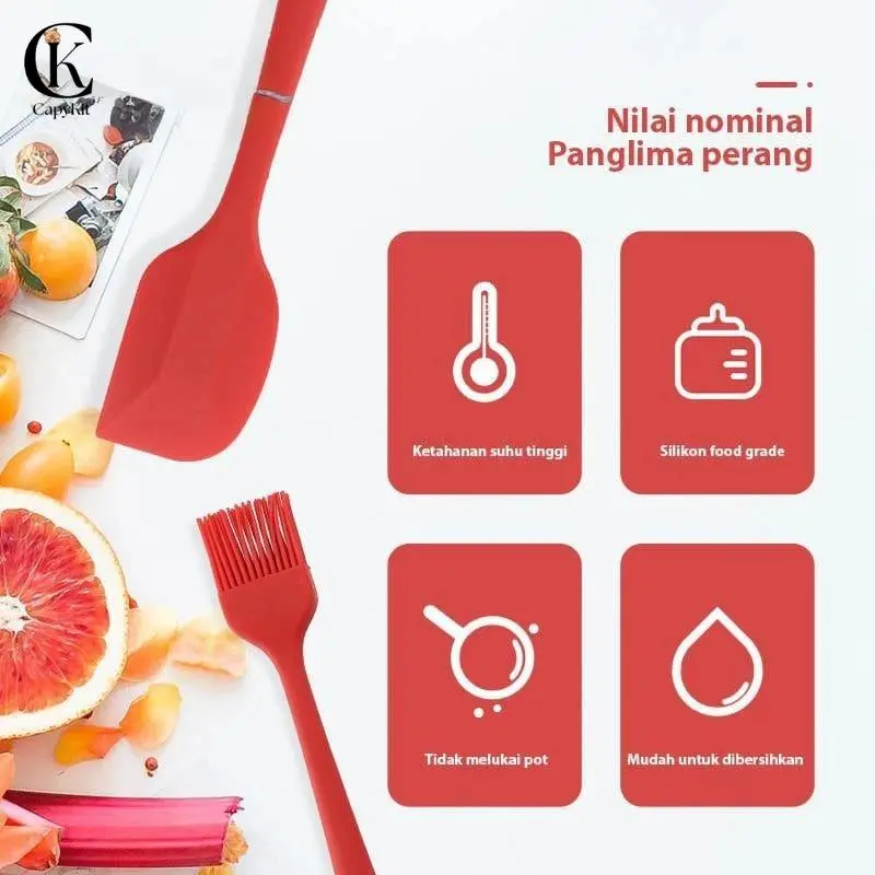 Capykit Spatula Peralatan Masak Sutil Silikon Non Stick Cooking 5 Pcs Kitchenware Spatula Set VS-1808 4