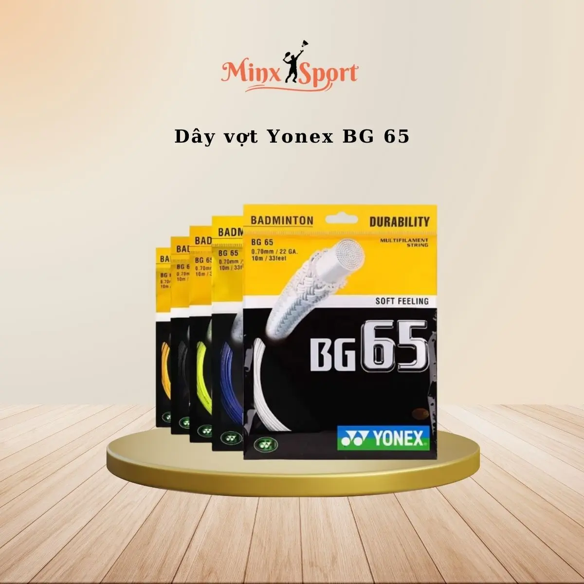 Dây vợt cầu lông Yonex BG65 - Cước cầu lông giá rẻ nhiều màu - Minx Sport