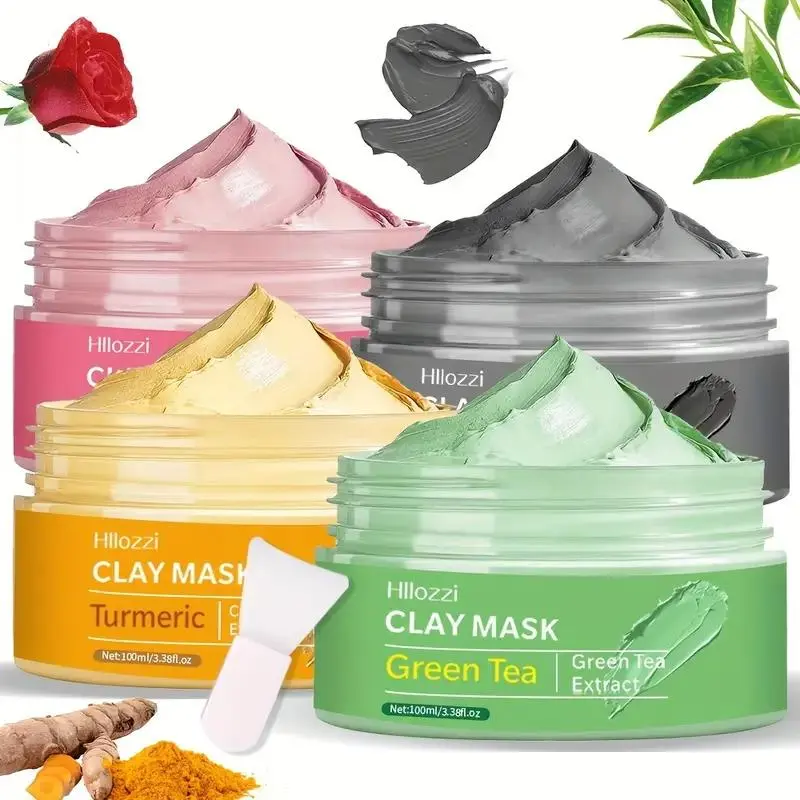 Moisturizing Clay Mask, 1/4 Counts/set Deep Cleansing Facial Mud Mask, Hydrating & Oil Control Skin Care Product for Women & Men