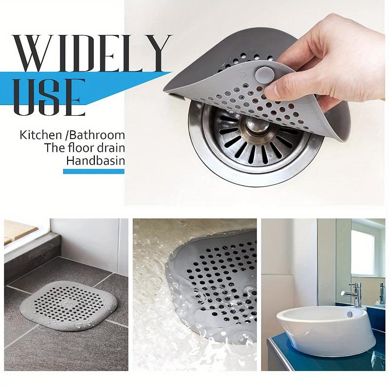 1/3/5pcs Hair Filter, Sink Filter, Bathtub Shower Floor Drain Plug, Silicone Kitchen Plug, Bathroom Accessories 7
