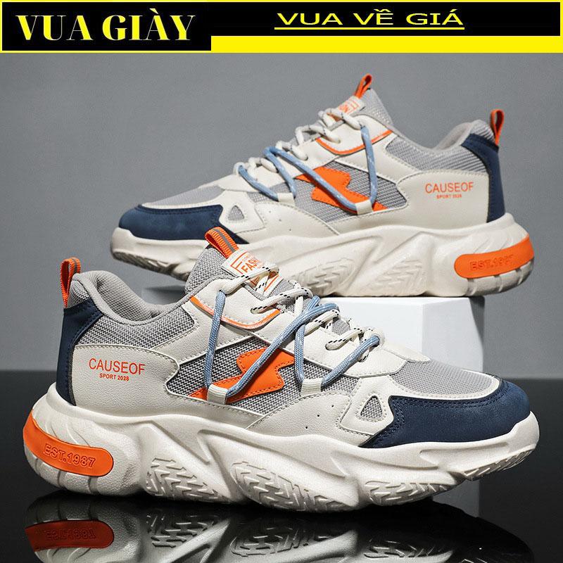 Giày thể thao nam đẹp mẫu mới 2024 tăng chiều cao kiểu dáng đẹp trẻ trung, năng động AVI - 207 Sneaker Cao Su Shoes Đế Bằng
