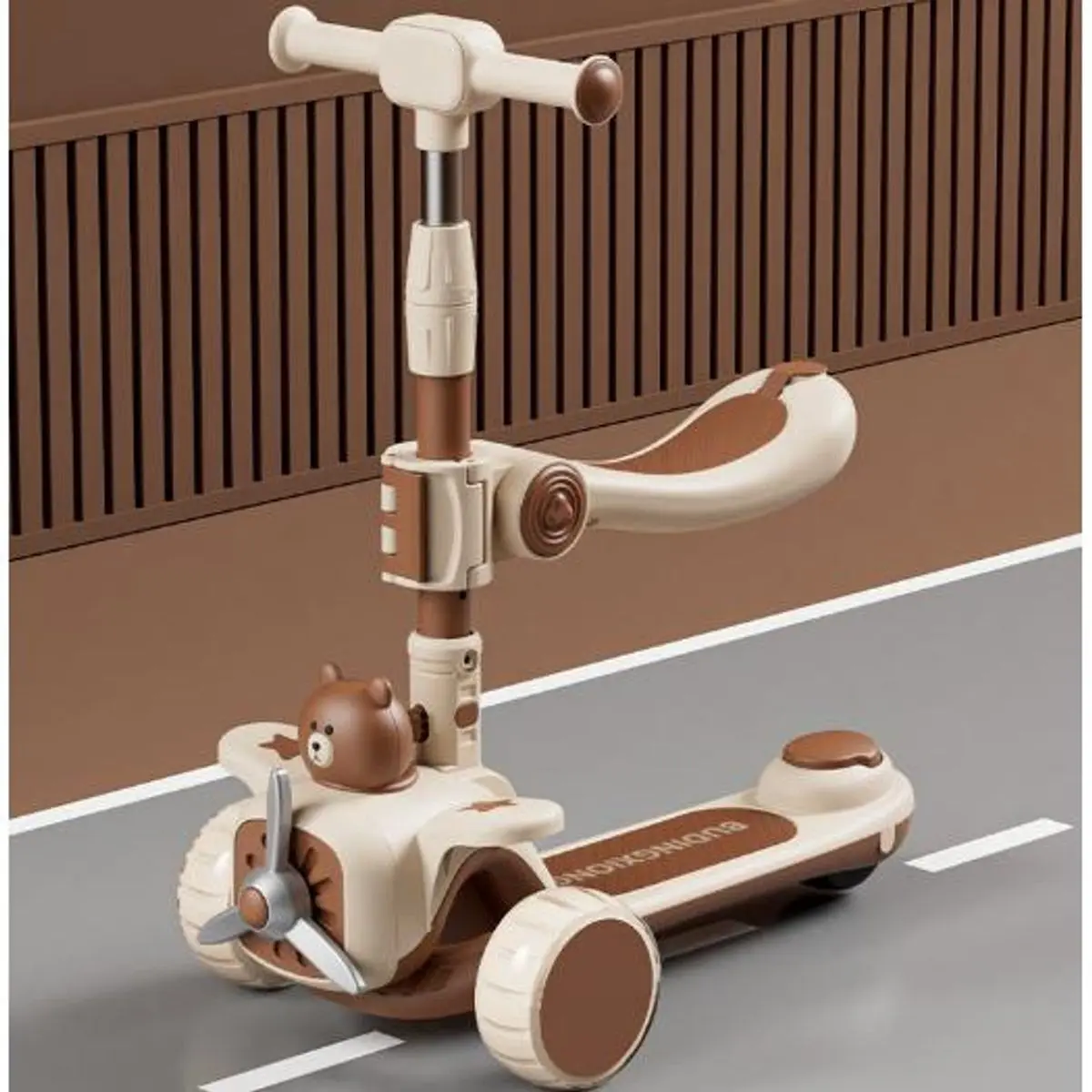 Xe Trượt Scooter 3in1 Có Nhạc, Có Đèn, Có Ghế Ngồi – Bản Gà Cực Xinh – Gập Gọn, Có Tay Đẩy – Dành Cho Bé 2-8 Tuổi