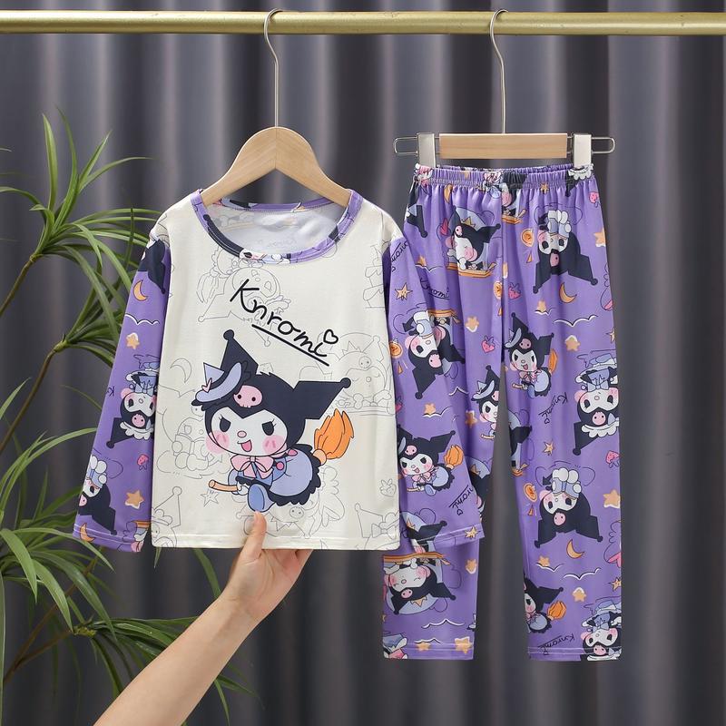 Bộ Đồ Mặc Nhà Trẻ Em, Phong Cách Hàn Quốc, Dành Cho Bé Gái Và Bé Trai, Bộ Dài Tay, Mỏng Và Dễ Thương, Thích Hợp Cho Mùa Hè, Bộ Đồ Điều Hòa Không Khí, Hàng Mới Về 3