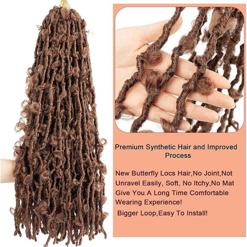 Product Introduction of Butterfly Faux Crochet Goddess Braids Wig Looped Distressed Butterfly Soft Locs Crochet Dreadlocks Synthetic Hair Extension 37