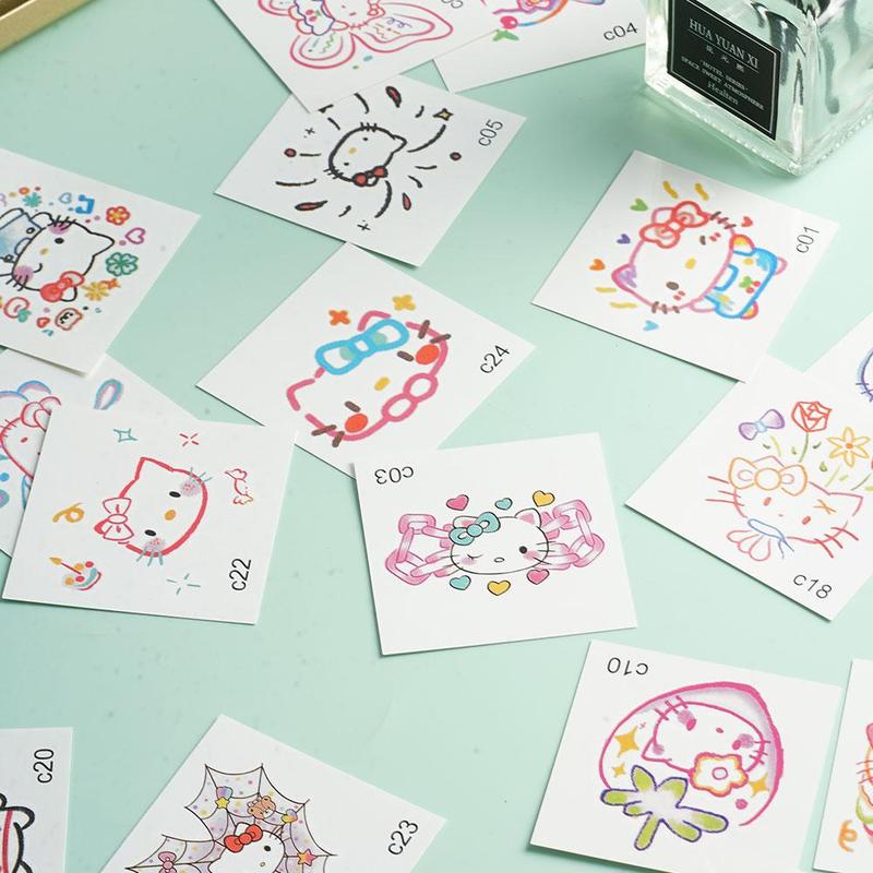Product Introduction of Miếng Dán Hình Xăm, Phong Cách Ins, Đầy Màu Sắc, Thiết Kế Hello Kitty, 24 / 25 Cái, Miếng Dán Cơ Thể, Đồ Chơi Dopamine, Dễ Thương, Y7X1 27
