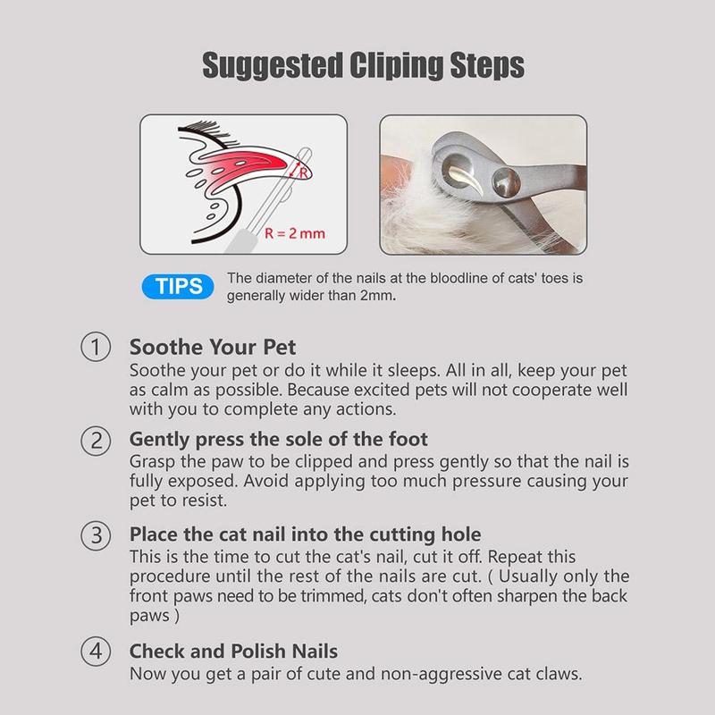 Dụng Cụ Cắt Móng Cho Thú Cưng, Sản Phẩm Chải Chuốt Cho Thú Cưng, Đèn LED, Để Ngăn Ngừa Thú Cưng Bị Đau Và Vết Thâm, Được Làm Bằng Thép Không Gỉ, Thích Hợp Cho Chó Và Mèo, T0L2 3