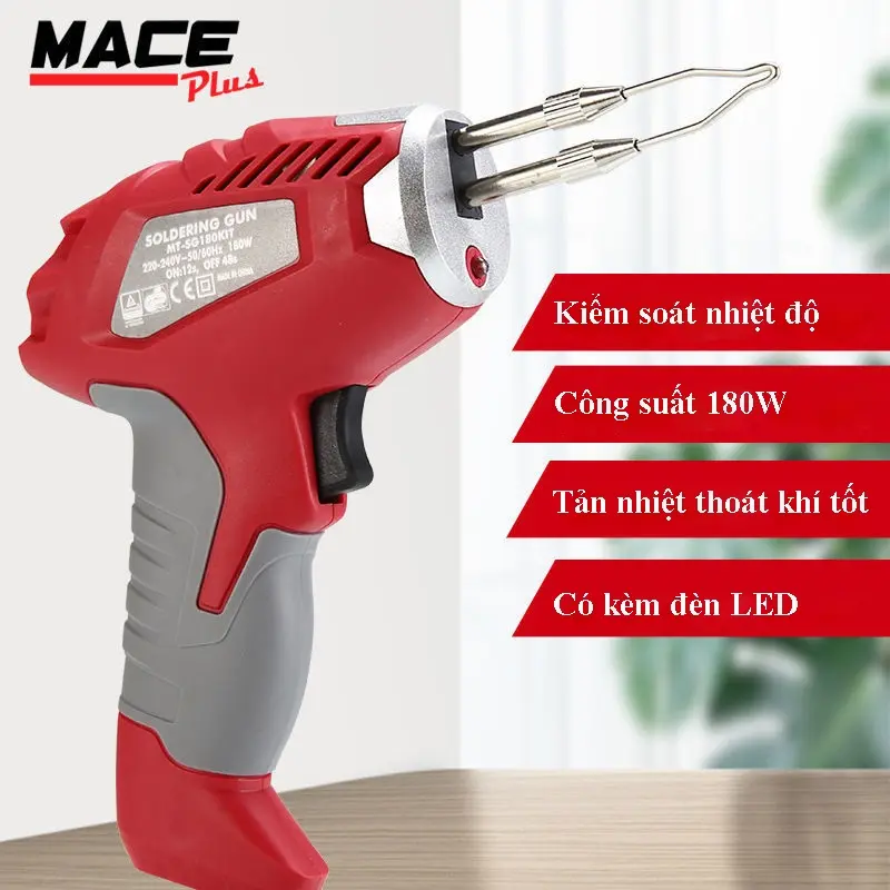 Mỏ Hàn Xung MACE Plus Công Suất 180W Điện Áp 220V Máy Hàn Thiếc Linh Kiện Điện Tử Phần cứng công cụ đa chức năng DSHB211121
