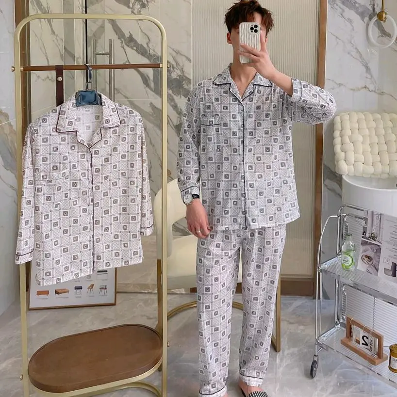 piyama kancing katun dewasa Celana Cowok Tidur