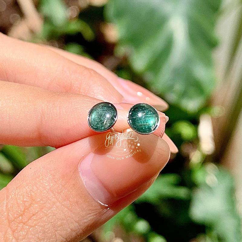 {oo89}   Bông Tai Minimalist Đá Tourmaline Nhiều Màu Thiên Nhiên SP005066 Gypsy.lala 7