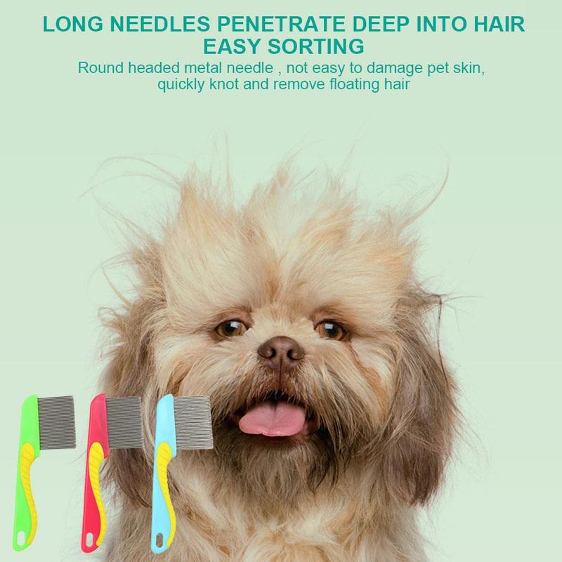 Product Introduction of Pet Flea Comb Dog Cat Hair Comb Stainless Steel Needle Comb Fur P9O2 16