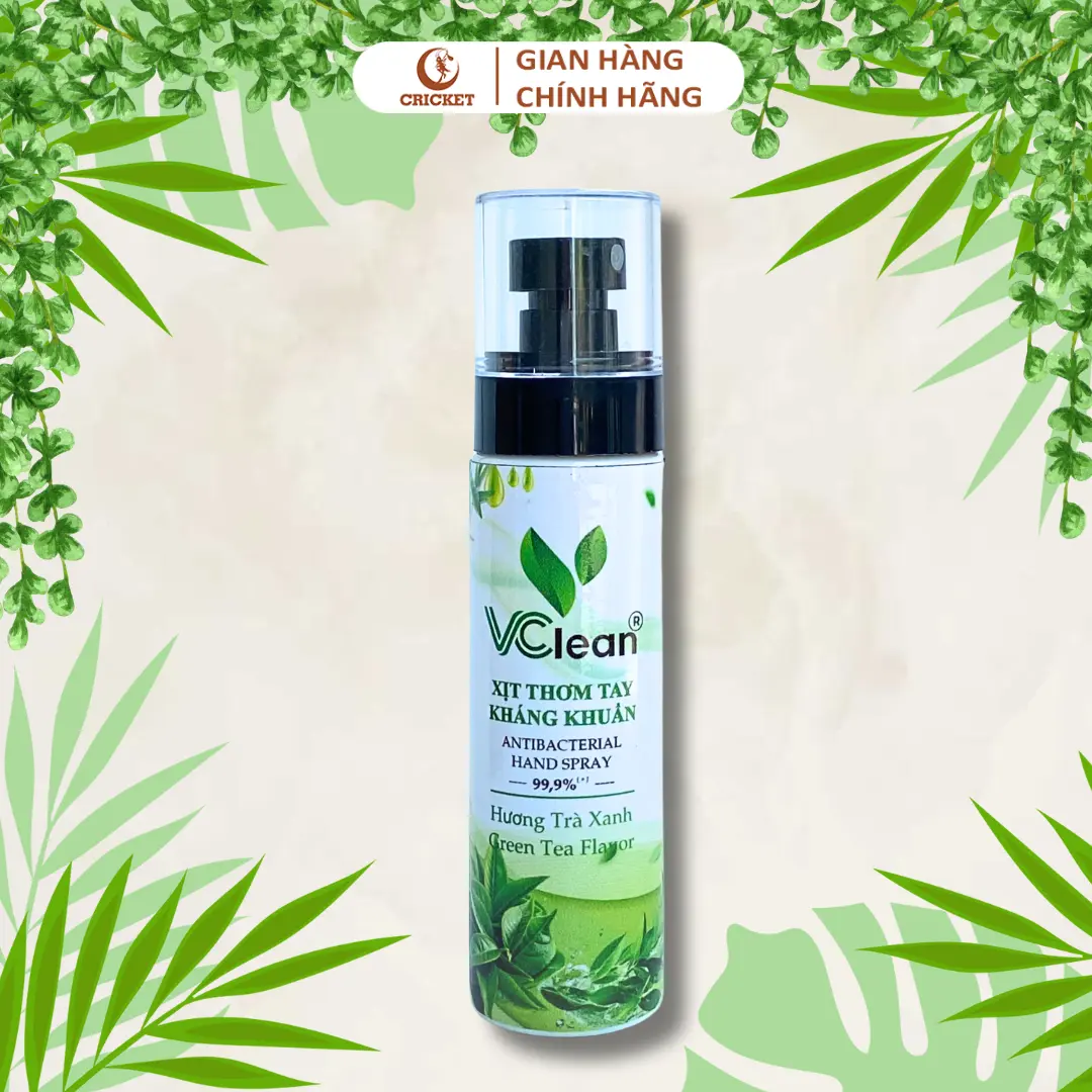 Xịt Thơm Tay Kháng Khuẩn Hương Lavender, Trà Xanh 110ml - Nước rửa tay VClean