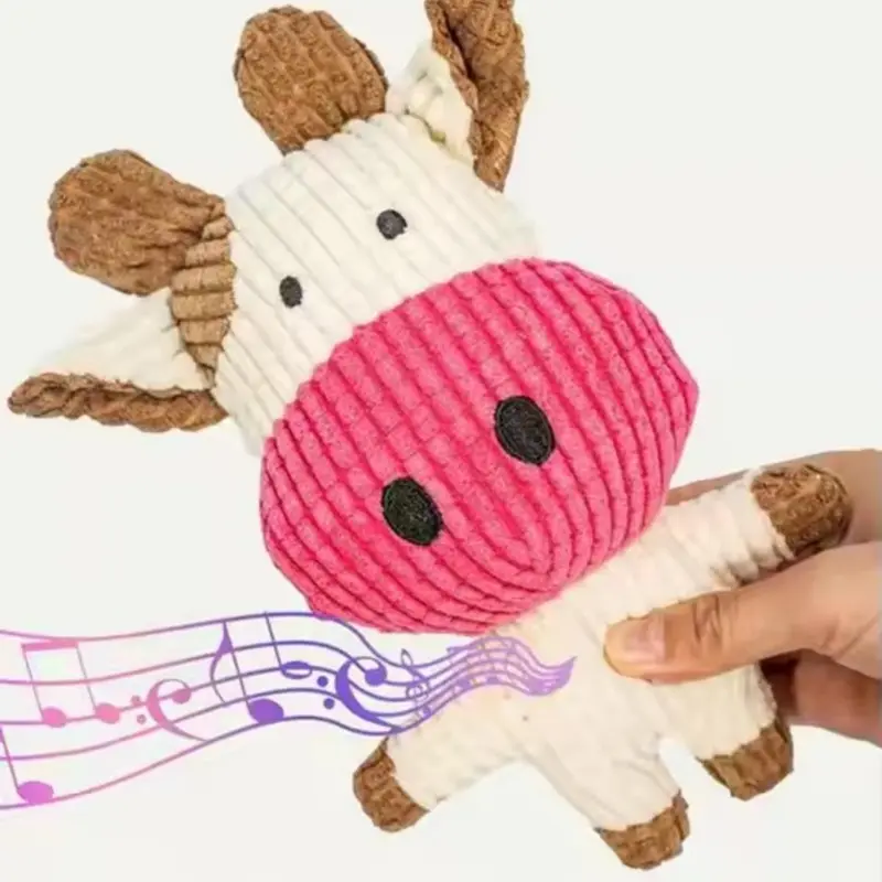 Cute Cow Design Pet Toy, Durable Dog Toy, Soft & Safe Cow Plush Toy for Dogs, Fun Playtime Toy for Dogs, Pet Supplies 3