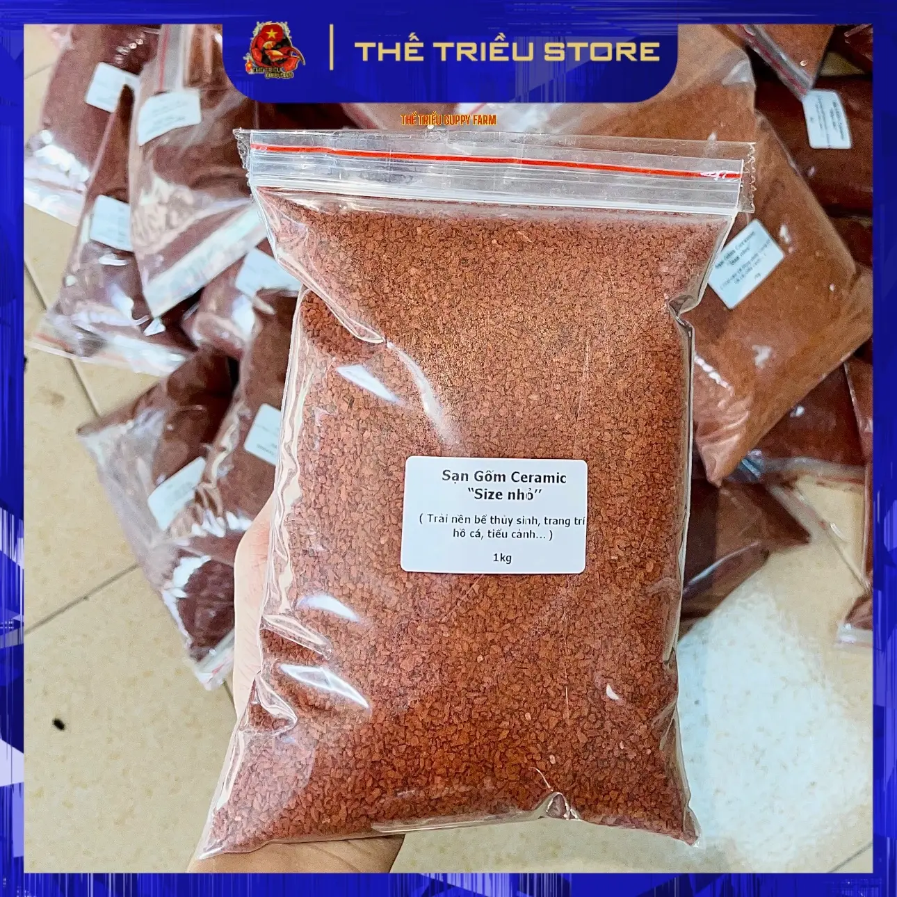 Sạn gốm Ceramic Soil. Hạt ”Nhỏ - Trung - Lớn” 1000g-2000g. Làm Nền Cho Hồ Cá Lóc, Hồ Bucep, Thủy Sinh và Tép cảnh, Cá cảnh - CERAMIC SOIL