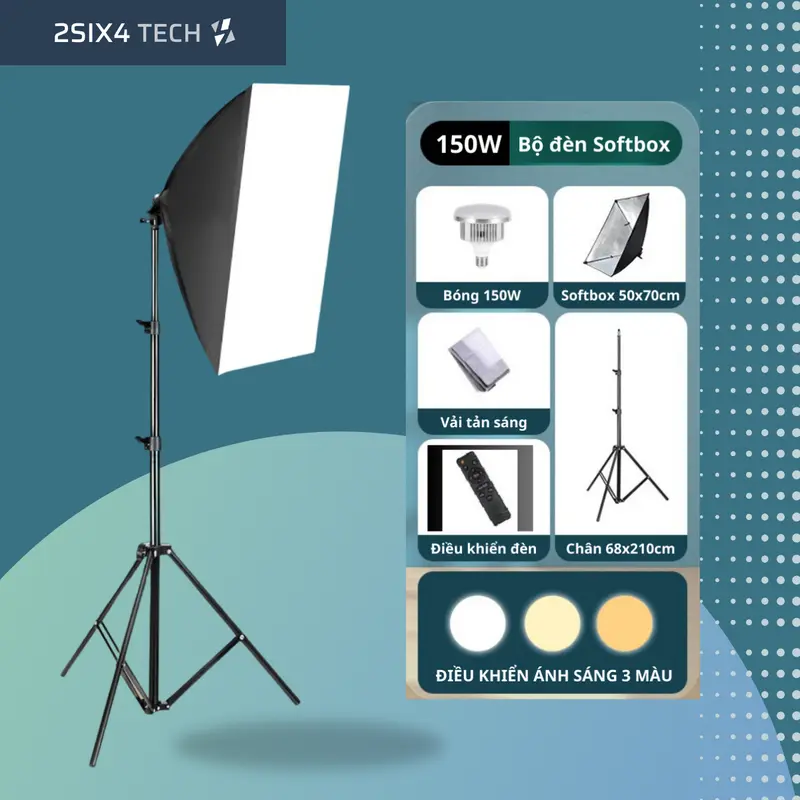 Đèn Softbox Hỗ Trợ Chụp Ảnh, Quay Phim, Livestream Studio Chuyên Nghiệp Kèm Chân Tripod Cao 5