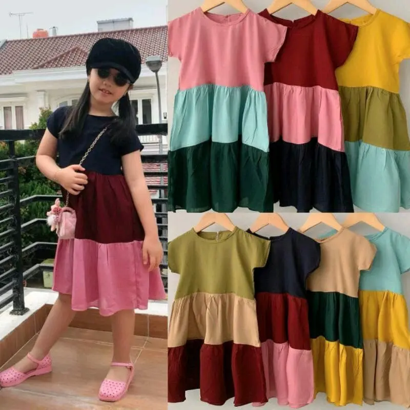 Dres rayon anak model pelangi 1