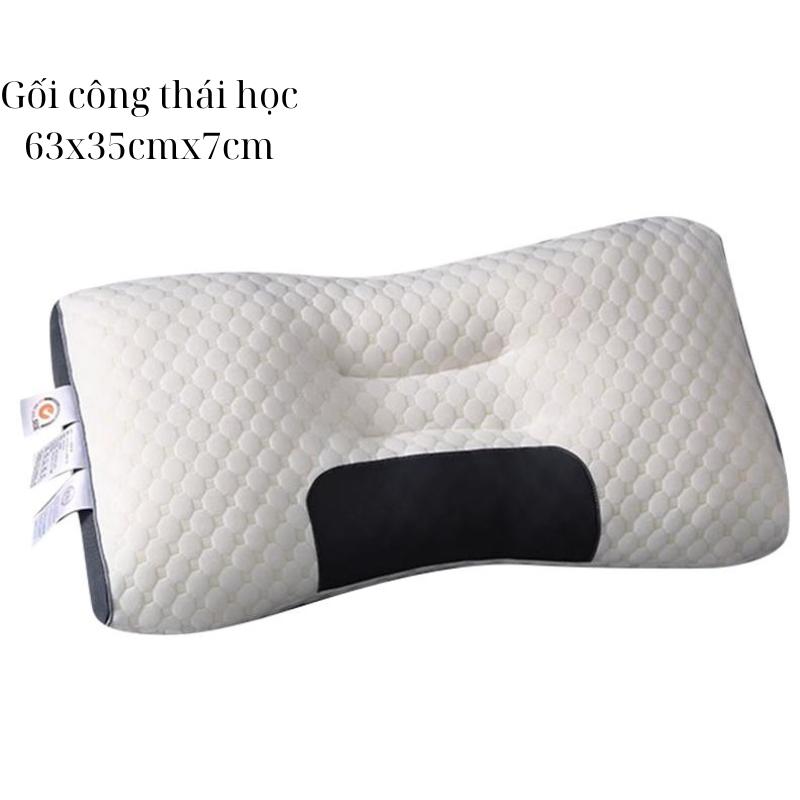 Gối công thái học SPA dệt kim 3D SOVBEAN - Bảo vệ đốt sống cổ ,giúp ngủ ngon chăm sóc sức khoẻ gia đình - 1 chiếc gối công thái học