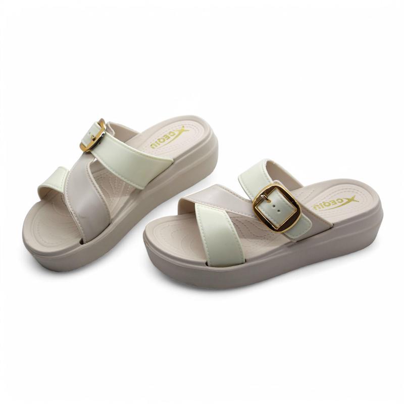 EH59 | Sandal Selop Wanita Motif Baru | Sendal Wanita Modis Elegan | Sandal Silang Selop Wanita Tinggi 4,5 CM 4