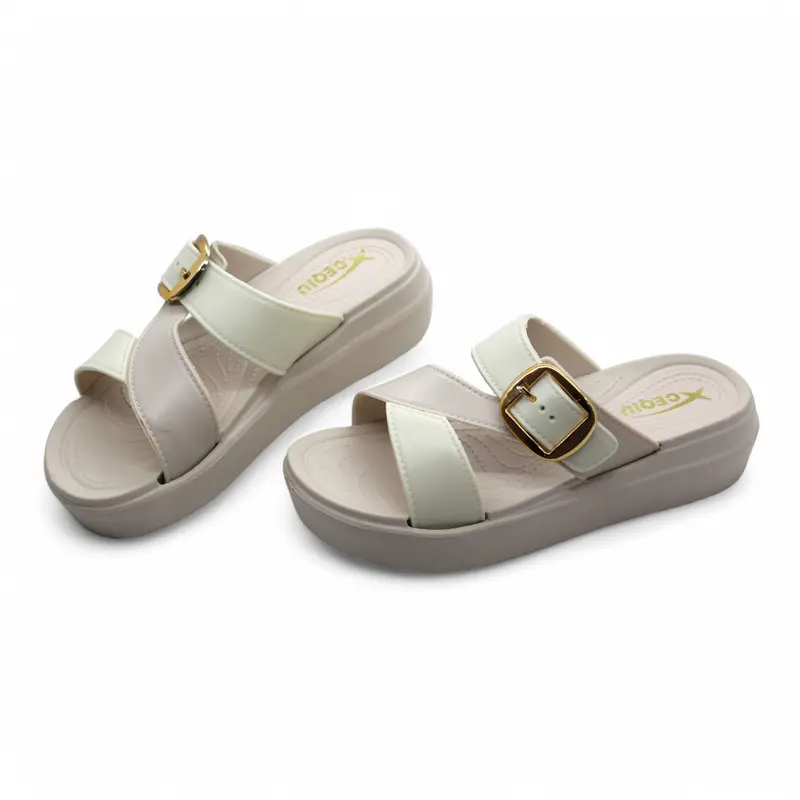 EH59 | Sandal Selop Wanita Motif Baru | Sendal Wanita Modis Elegan | Sandal Silang Selop Wanita Tinggi 4,5 CM 4