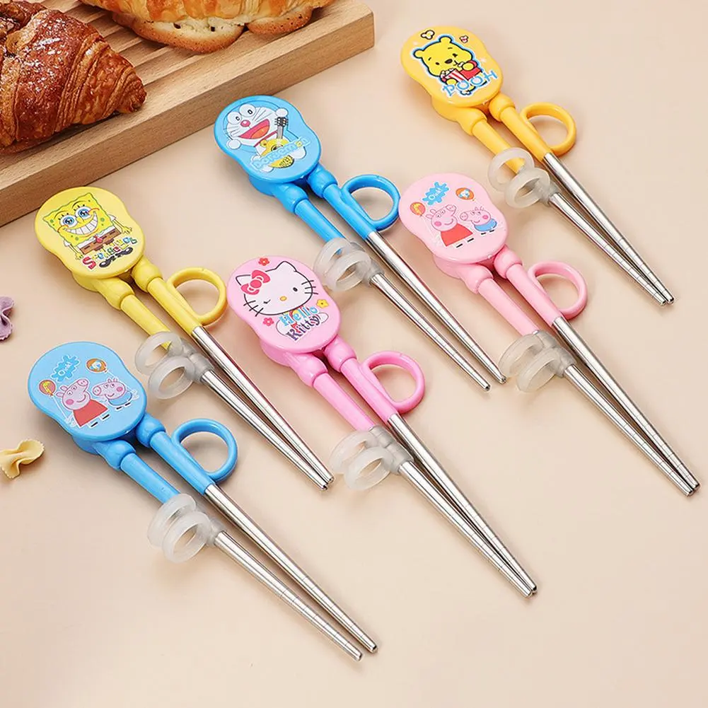 Cartoon Learning Chopsticks for Kids Practice and Correct Chops Skills with Creative Dinnerware J0T2