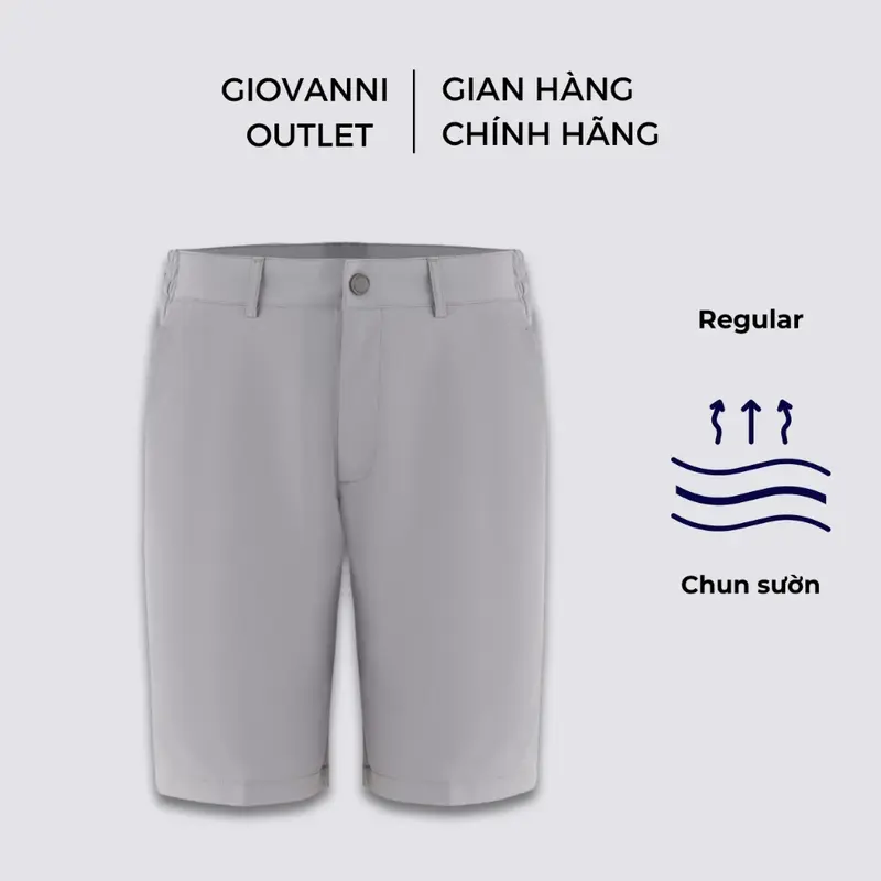 Quần Short Kaki Nam Chun Hai Bên Sườn GIOVANNI Chất liệu Polyester cao cấp Kiểu dáng Regular GKS0010-1 0