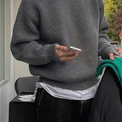 Mens Casual Mens Grey Sweater Outfit Smart Casual Grey Men's