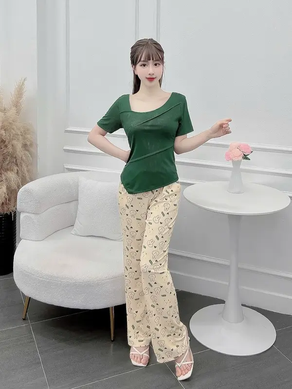 SET THUN GÂN TĂM LẠNH QUẦN DÀI LƯNG THUN CO GIÃN 3