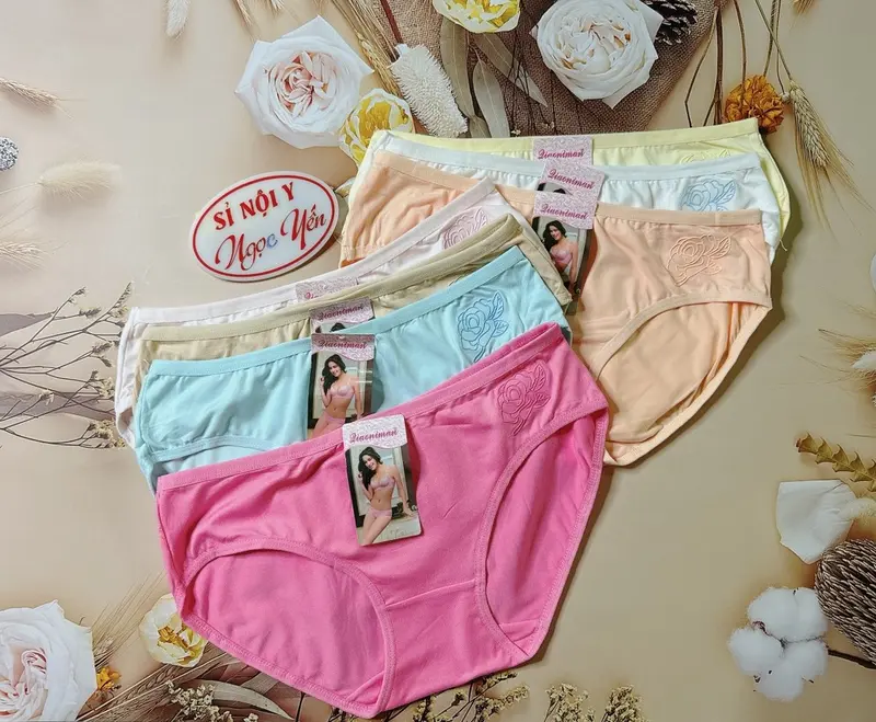 Combo 10 Quần Lót (3265) Cotton In Hoa Hồng Nổi Điệu Đà Nữ Tính (Size 45-55 Kg) Thun Women 3