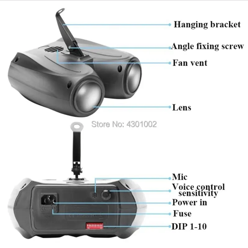 Lampu Laser Spotlight Pesta Disko Tata Cahaya Panggung dengan Sensor Suara RGB Light 10-20W 7