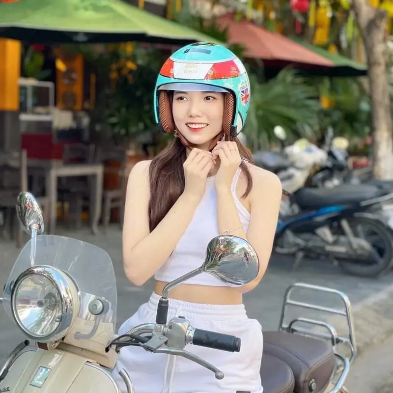 Mũ bảo hiểm kính Âm HQ 3/4 chuẩn đẹp thời trang trẻ Helmet 4