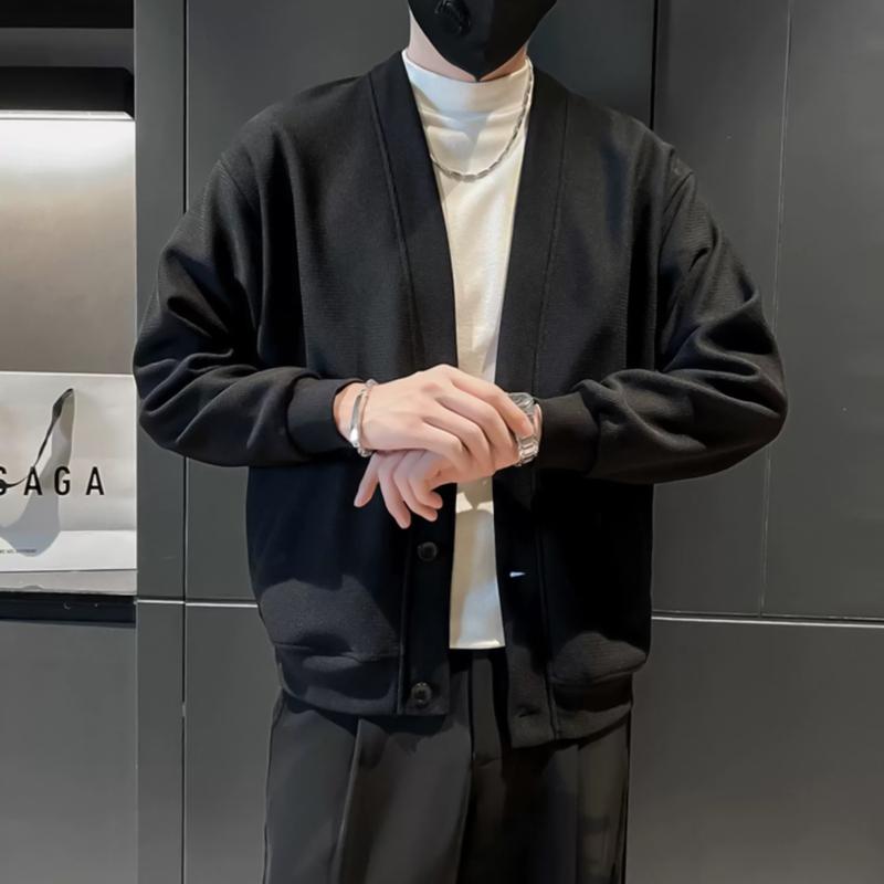 Áo Khoác Cardigan Nam Dài Tay Cổ V 3 Cúc Cài ATINO 3.8799 Menswear Bi aokhoac nam áo  khoác