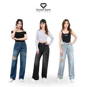 UNISOO JEANS - CK8002 Celana Jeans Highwaist | Celana Jeans Kulot | Jeans Wanita Highwaist | Loose Jeans | Baggy Jeans