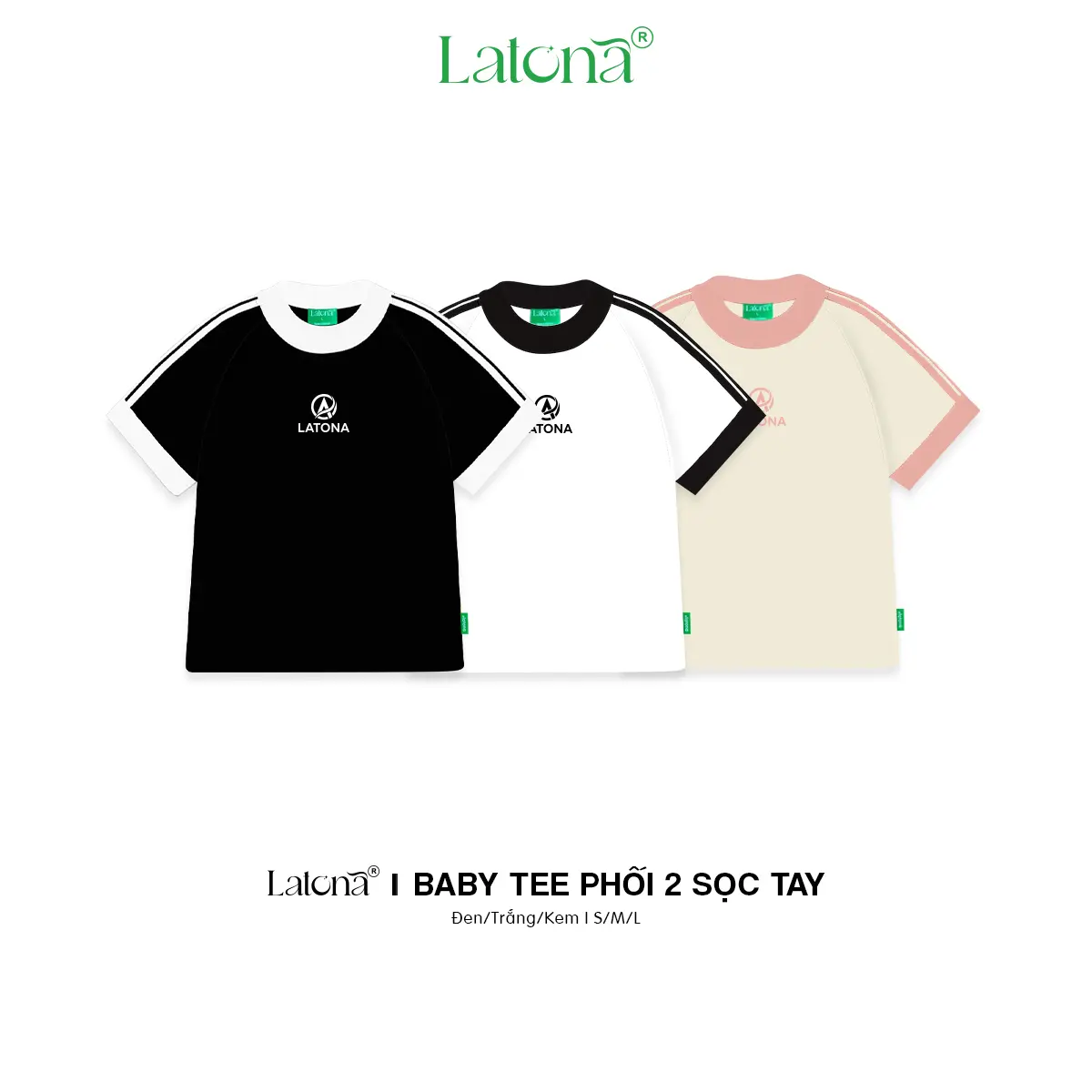 Áo Thun Baby Tee Nữ Latona Cotton Cổ Tròn Thêu Nổi Logo V01 Top Women