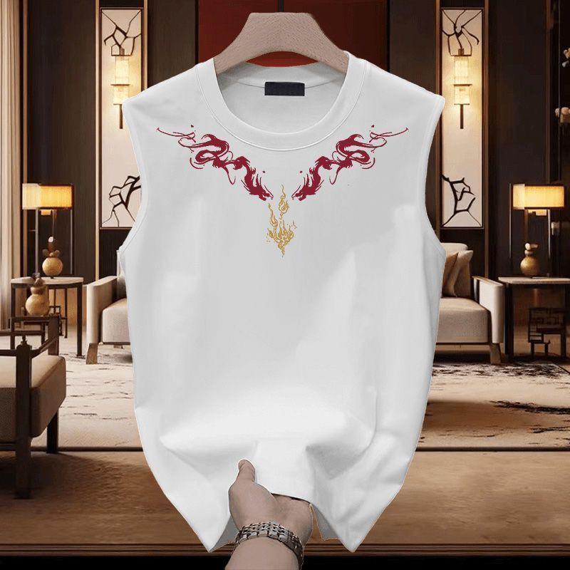 Áo Thun Vest Nam, Phong Cách Đường Phố Mỹ Ins Xu Hướng, Không Tay Và ngắn Tay, In Mới Mùa Hè, Dáng Rộng Vừa Vặn, Cổ Thuyền Thương Hiệu Hợp Xu Hướng Xu Hướng Áo Ngực, Thích Hợp Cho Năm 2025, Bán Chạy Cửa Hàng 7