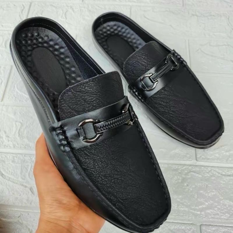 Giày sục da nam đế mềm có hạt matxa cực êm chân,giày hở gót,giày dự tiệc  Shoes Cao Su S1 DéP 8
