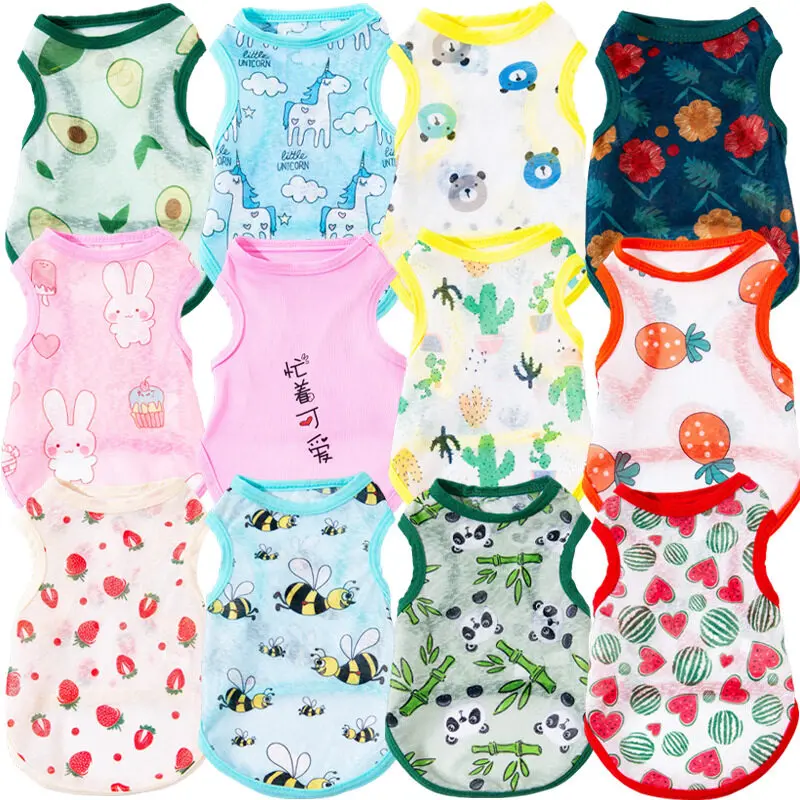 Dog Cat Pet Summer Thin Sun Protection Anti-Shedding Vest Clothes for Corgi Bichon Pomeranian Small Medium Large Dogs cat clothes baju raya kucing