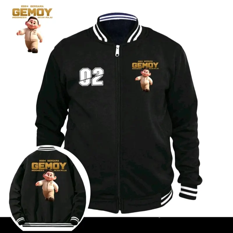 JAKET BOMBER VARSITY GEMOY Gambar Depan Belakang 0