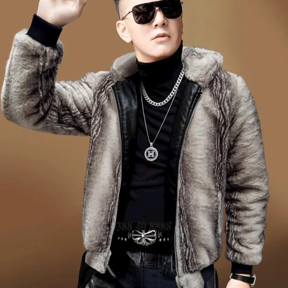 Áo khoác lông nhung nam.