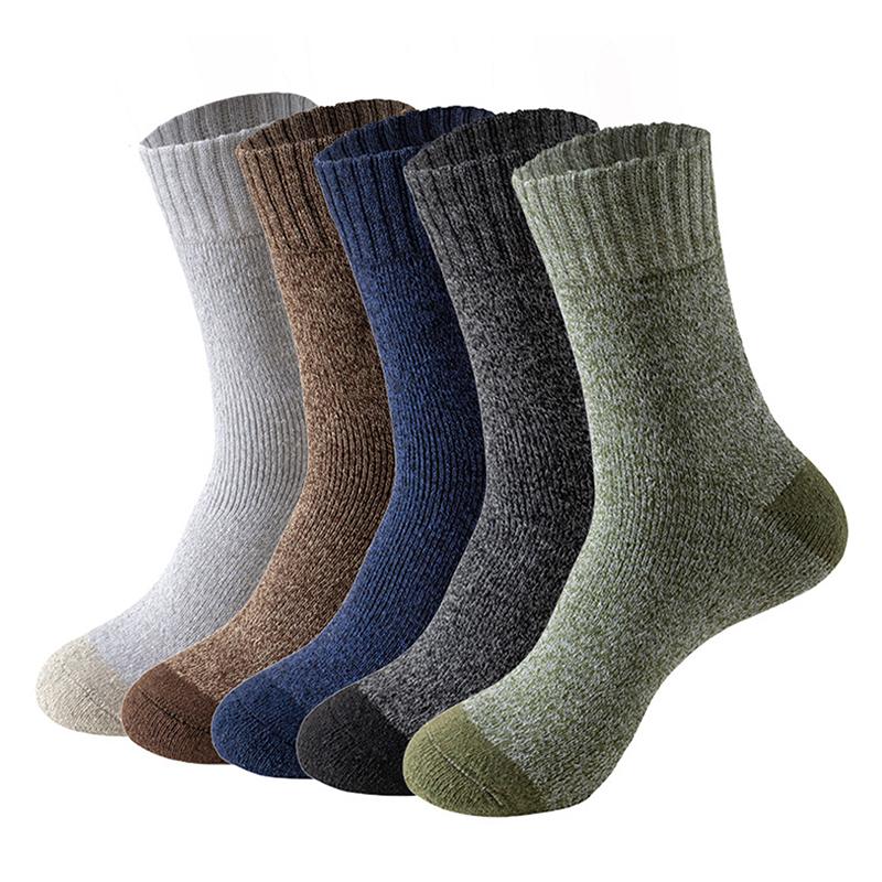 Product Introduction of Tất Khăn Dày Mùa Đông Cho Nam, 5 Đôi, Siêu Dày, Tất Đi Bộ Đường Dài, Tất Giữ Nhiệt, Thích Hợp Cho Thời Tiết Lạnh, Tất Đi Sàn Ấm Áp 18
