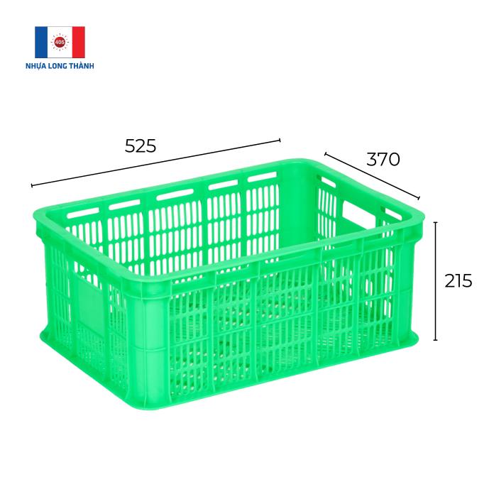 Sóng hở Nhựa Long Thành HS018-SH L525 x W370 x H215 ± 10mm