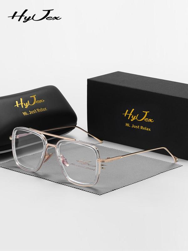Minimalist Elegant Aviator Eyeglasses for Everyday Use (1 Pair), Basic Flat Frame Fashion Eyeglasses for Women & Men, Fashion Eyeglasses for Work, Daily Clothing Decor, Perfect for Student Daily Use 1