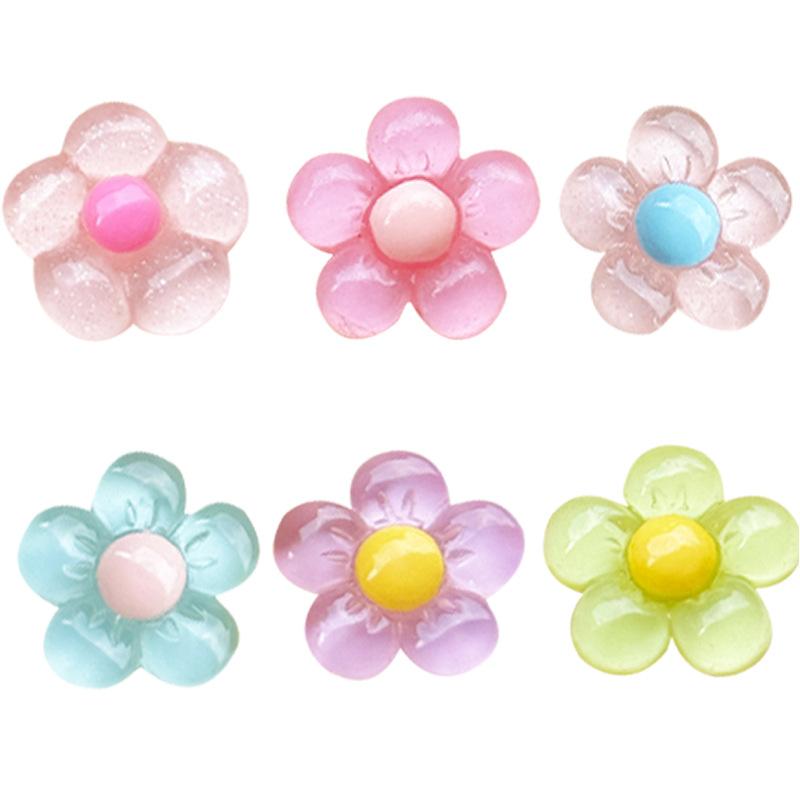 Phụ Kiện Tự Làm Bằng Resin Dòng Hoa Năm Cánh, Thiết Kế Mờ, Thích Hợp Cho Vỏ Điện Thoại, Crocs, Miếng Dán, Kẹp Tóc Và Vật Liệu Phụ Kiện Tóc Diy 4