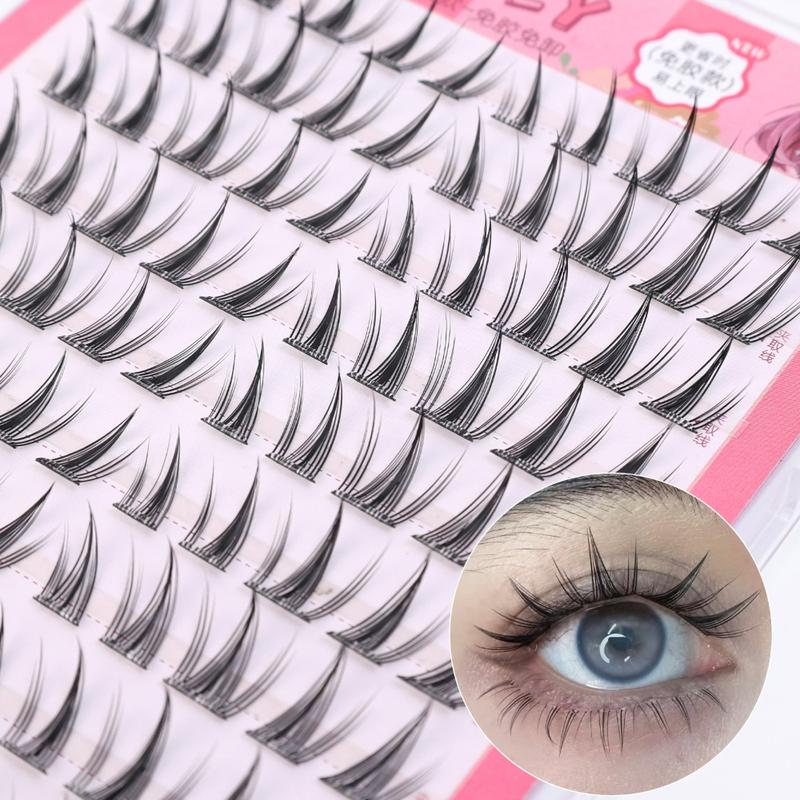 Product Introduction of 10 Rows 3D Self-adhesive False Eyelashes Reusable Segmented Transparent Stem Glue-Free Eyelash Extension Eye Makeup 13