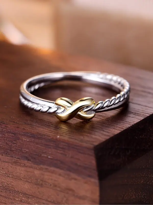 S925 Sterling Silver Fashion Cross Design Ring, Fashion Jewelry for Party, Daily Decor, Trendy All-match & Exquisite Jewelry for Birthday Gift 4
