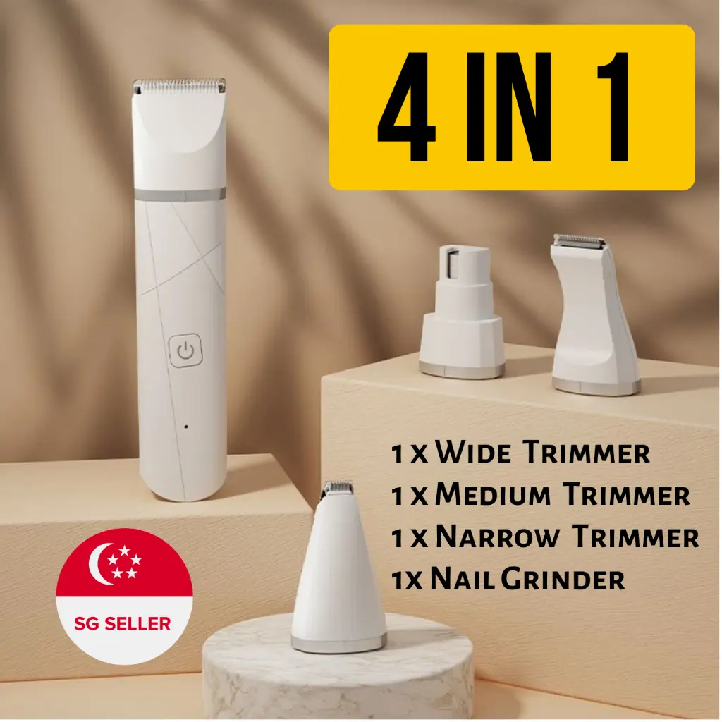 <SG Seller>4 in 1 Rechargeable Electric Pet Hair Trimmer Haircut For Dogs Cat