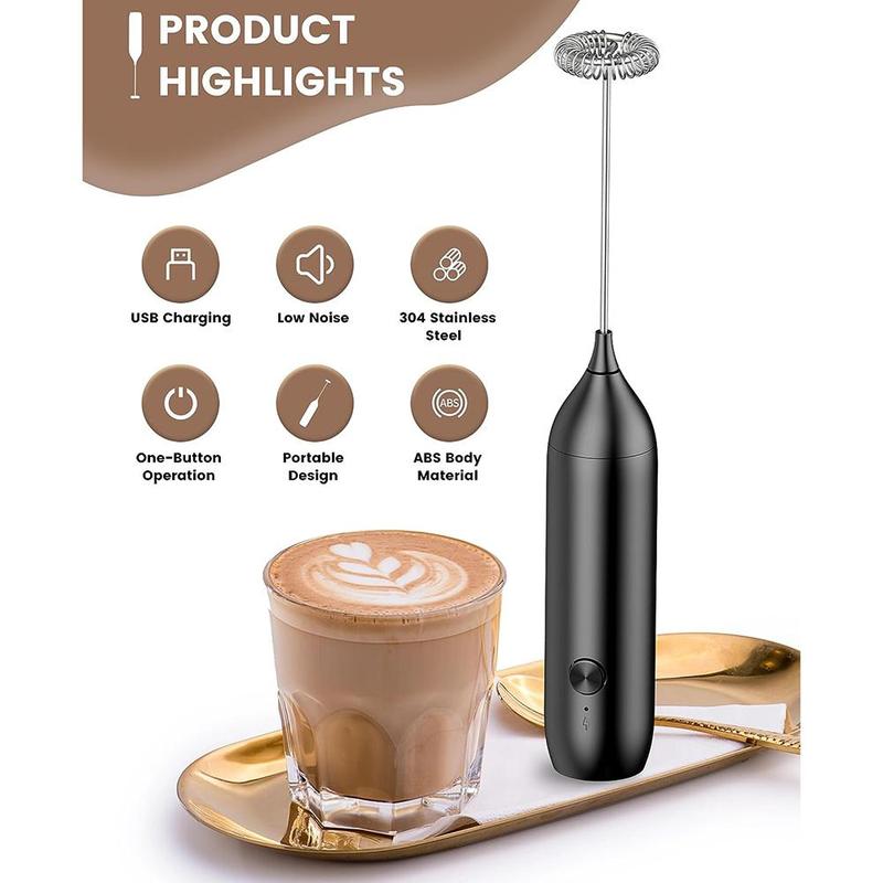 Handheld Electric Milk Frother, Type-C Rechargeable Coffee Milk Frother, Household Kitchen Appliances 4