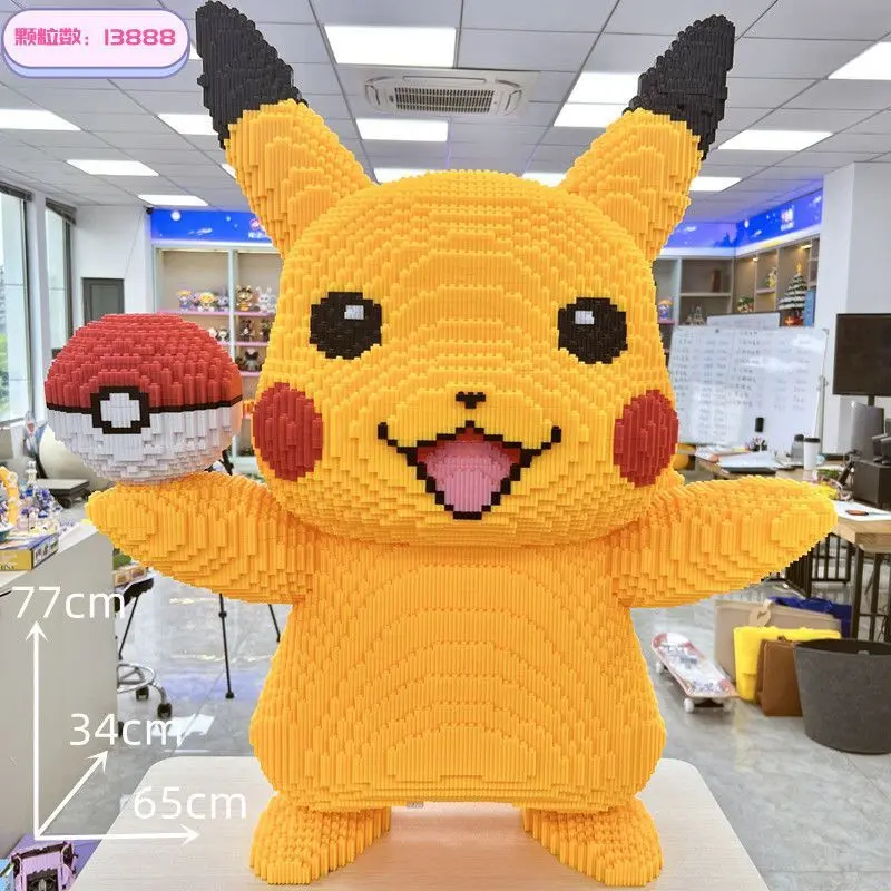 Khối Xây Dựng Pikachu Yêu Tinh Khổng Lồ, Tương Thích Với Các Hạt Dòng Lego, Thích Hợp Cho Bé Trai Và Bé Gái, Quà Tặng Đồ Chơi Giáo Dục Bộ Lắp Ráp Tháo Lắp 0